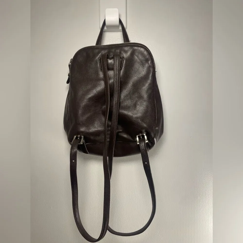 Vintage-style 2000s GUESS Brown Leather 9 Inch Backpack